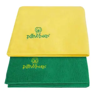 PAWPUP Dog Towel Super Absorbent Microfiber Pet Towel For Dogs, Cats And Other Pets (40x24 Inches, Yellow & Green)