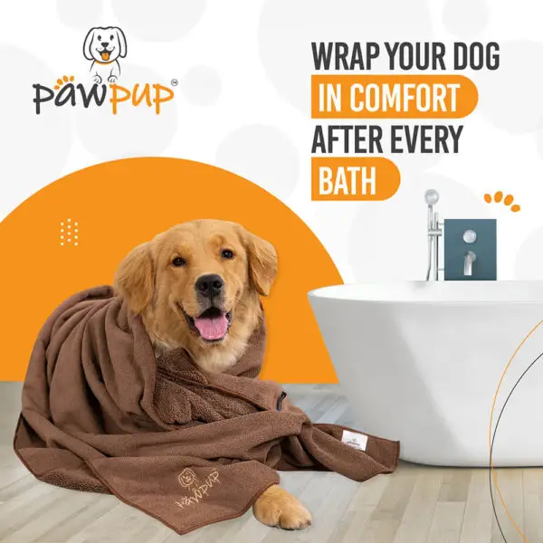 PAWPUP Dog Towel Super Absorbent Microfiber Pet Towel for Dogs, Cats and Other Pets (55x28 Inches, Brown) - Image 4