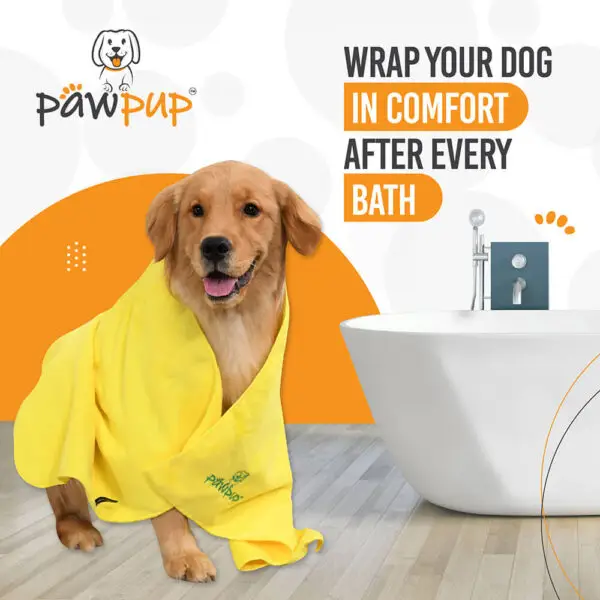 PAWPUP Dog Towel Super Absorbent Microfiber Pet Towel For Dogs, Cats And Other Pets (40x24 Inches, Yellow & Green) - Image 4