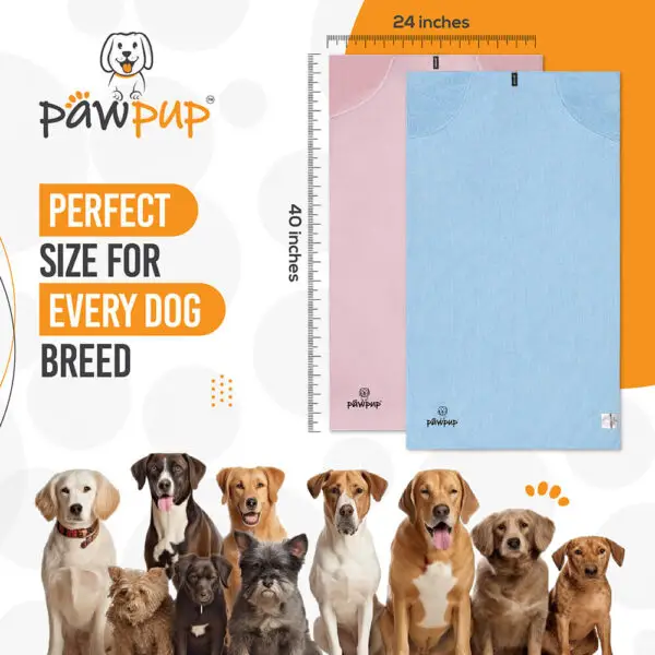 PAWPUP Dog Towel Super Absorbent Microfiber Pet Towel For Dogs, Cats And Other Pets (40x24 Inches, Pink and Blue) - Image 5
