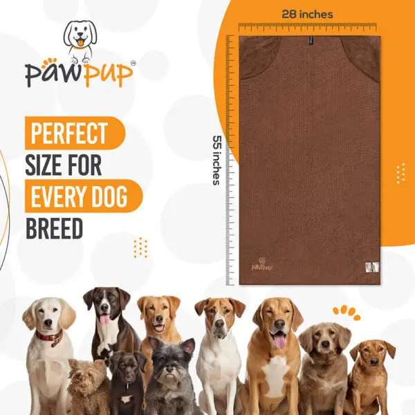 PAWPUP Dog Towel Super Absorbent Microfiber Pet Towel for Dogs, Cats and Other Pets (55x28 Inches, Brown) - Image 5