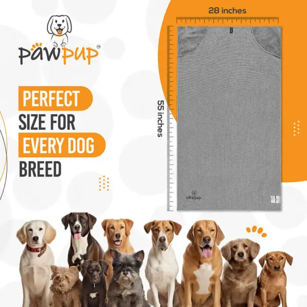PAWPUP Dog Towel Super Absorbent Microfiber Pet Towel for Dogs, Cats and Other Pets (55x28 Inches, Grey) - Image 5