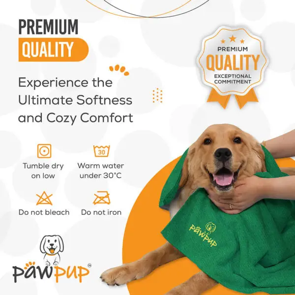 PAWPUP Dog Towel Super Absorbent Microfiber Pet Towel For Dogs, Cats And Other Pets (40x24 Inches, Yellow & Green) - Image 7